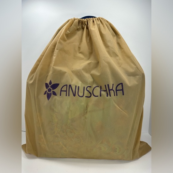 NEW - Anuschka Hand Painted Large Multi Compartment Tote Bag - Blue Peac… - Picture 10 of 11